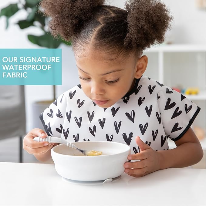 Bumkins Bibs - Toddler Bibs, Waterproof, Large for 1-3 Years, Short Sleeve-BubblyBeeBaby