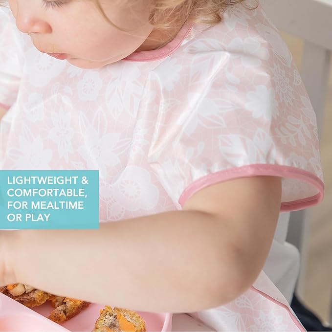 Bumkins Bibs - Toddler Bibs, Waterproof, Large for 1-3 Years, Short Sleeve-BubblyBeeBaby