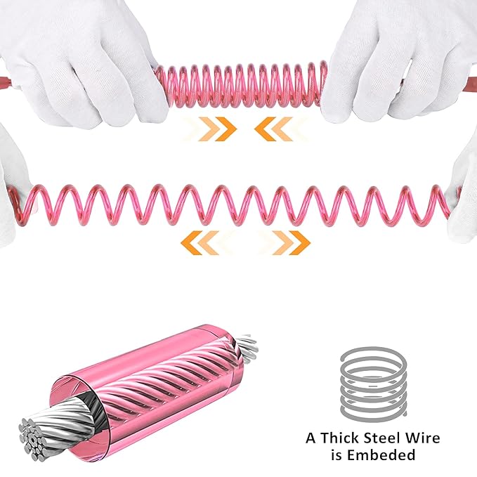 2 in 1 Toddler Leash Anti Lost Wrist Link Pink Safety Harness with Lock for Kids, Baby Leash Anti Lost Wrist Link Safety Wrist Link for Toddlers(Pink 8.2 Ft) …-BubblyBeeBaby