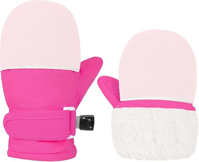 Toddler Gloves Kids Mittens Winter Warm Lined Fleece Gloves Waterproof Snow Baby Mitten for Boys Girls-BubblyBeeBaby