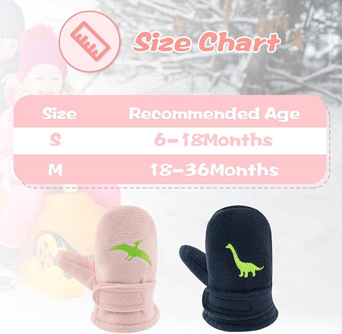BAVST Baby Toddler Winter Mittens Girls Warm Fleece Lined Gloves Kids Sherpa Lined Mittens for Boys-BubblyBeeBaby