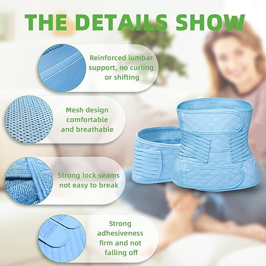 2 in 1 Postpartum Belly Band Wrap Blue, C-Section Support Belt Medium, Post Partum Support Recovery Waist/Pelvis Belt, Hysterectomy Belly Band Binder Girdle Stomach-BubblyBeeBaby