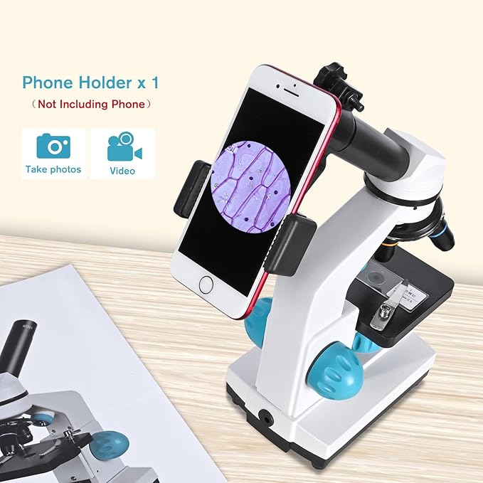 HSL Microscope for Kids,40X-2000X monocular Microscopes for Adults Students Beginner with LAD Set,Dual LED Phone Adapter Powerful Biological Microscopes for School Boys Girls Home Education Laboratory-BubblyBeeBaby