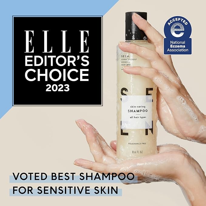 SEEN Shampoo Eco-Refill, Fragrance Free - Non-Comedogenic & Sulfate-Free Hair Shampoo- Dermatologist-Developed - Safe for Sensitive, Eczema & Acne Prone Skin-BubblyBeeBaby