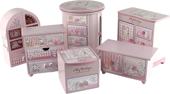 jewelry box for girls Pink Cute bunny girls jewelry box Little girl birthday christmas Gift kids jewelry box-BubblyBeeBaby
