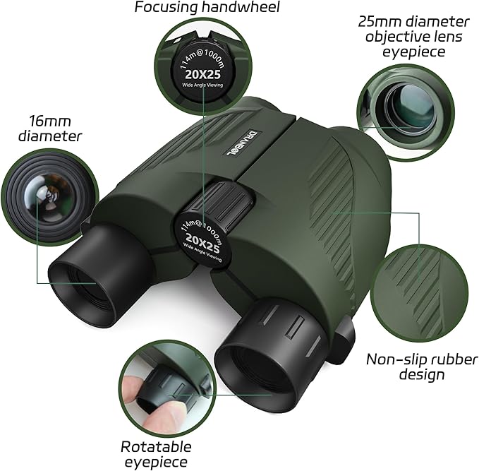 20X25 Small Binoculars for Adults and Kids, Large Eyepiece Binoculars for Bird Watching Easy Focus, Pocket High Powered Opera Glasses for Concert, Cruise Ship, Travel Must Have-BubblyBeeBaby