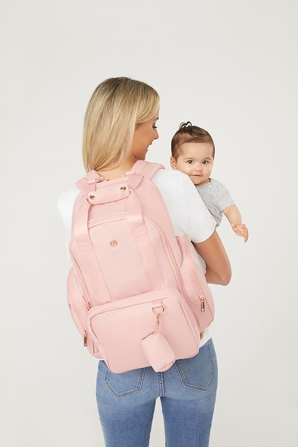 Huggies Signature Hug Pack Diaper Backpack, Bridal Rose, O/S-BubblyBeeBaby