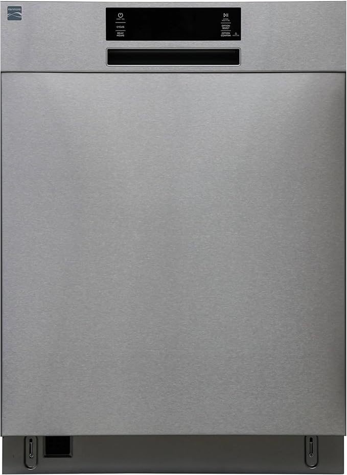 Kenmore 24" Built-in Stainless Steel Tub Dishwasher SmartWash, Smart Dry, and MoreSpace Adjustable Rack, Energy Star Certified, Fingerprint Resistant-BubblyBeeBaby
