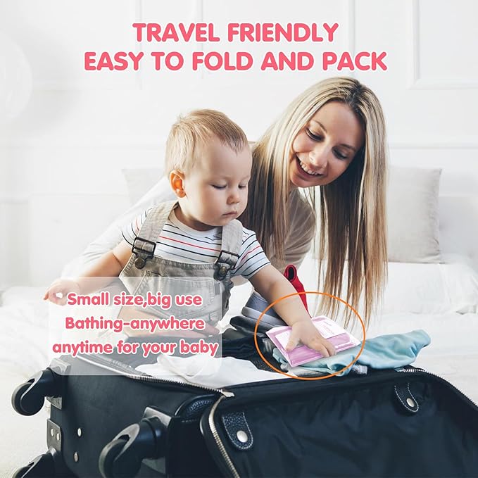 I Inflatable Baby Bathtub, Baby Tubs for Newborns to Toddlers, Infant Bathtub for Baby Travel Essential for Age from 0 to 6 Months,Baby Lounger Pillow for Newborn-BubblyBeeBaby