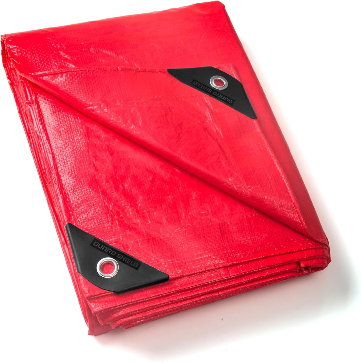 GUARD SHIELD Red Tarp 10x12 Feet Tarps High Visibility Outdoor Poly Cover Lightweight 6mil