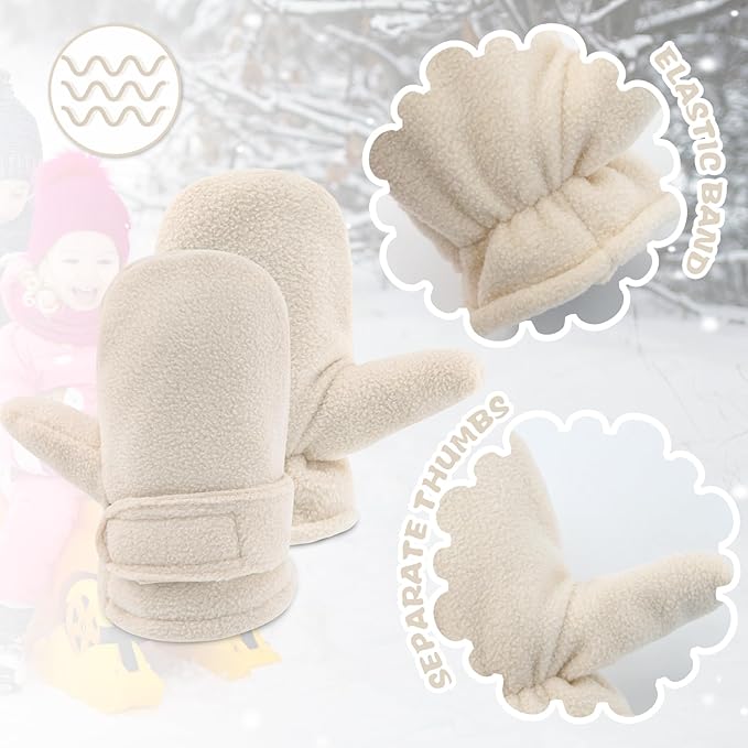 BAVST Baby Toddler Winter Mittens Girls Warm Fleece Lined Gloves Kids Sherpa Lined Mittens for Boys-BubblyBeeBaby