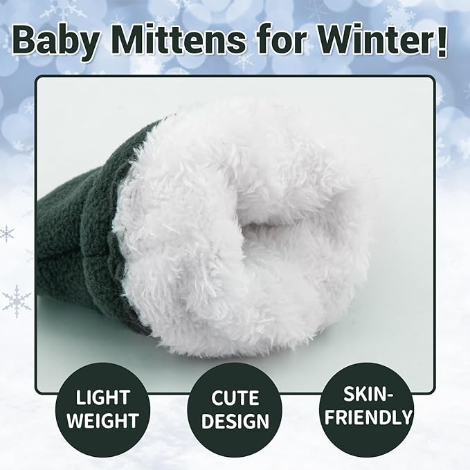 BAVST Baby Toddler Winter Mittens Girls Warm Fleece Lined Gloves Kids Sherpa Lined Mittens for Boys-BubblyBeeBaby