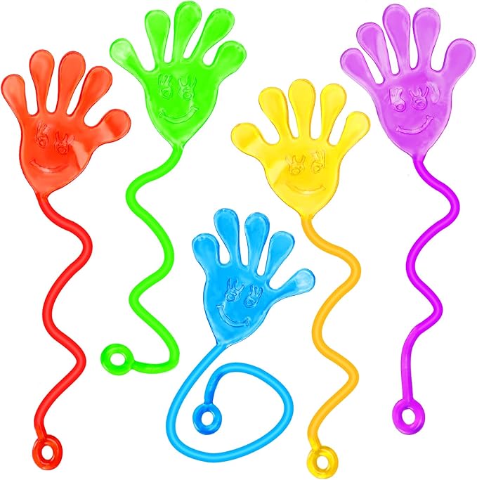 24 PCS Sticky Hands for Kids Party Favors Treat Gift Egg Filler Goodie Bag Stuffer Treasure Box Toy Classroom Carnival Prizes Student Mini Bulk Pinata Slap Hand Sensory Fidget Stretchy Toy Halloween-BubblyBeeBaby