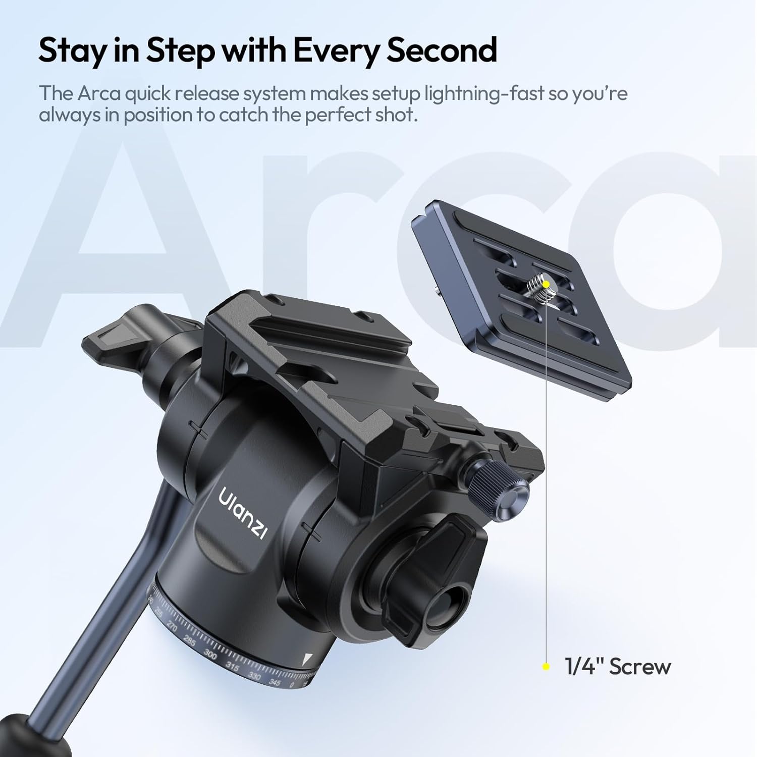 ULANZI Ombra Video Ⅱ Camera Tripod with Fluid Head, 61.5" Travel Tripod with 360° Rotated Arca Quick Release Plate, Portable Stand for Phone Camera Vlogging Video Shooting with Carry Bag Phone Clamp