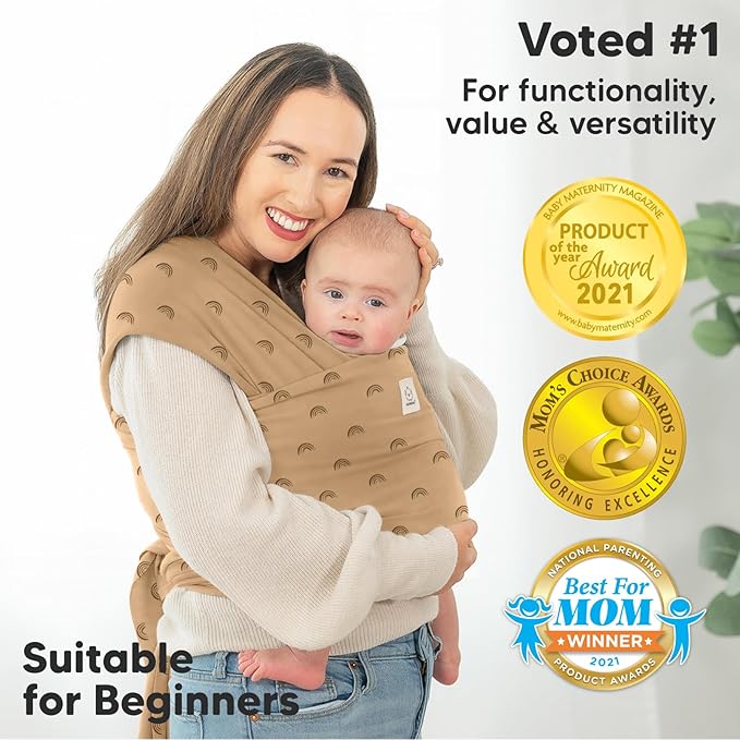 KeaBabies Baby Wrap Carrier - All in 1 Original Baby Carrier Newborn to Toddler Sling, Easy to Wear, Hands Free Bonding, Lightweight, Breathable Infant Wraps (Rainbow)-BubblyBeeBaby