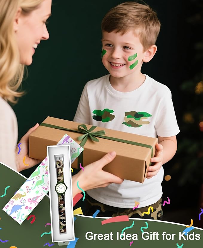 Kids Analog Watch Boys Girls, 30M Waterproof, Sports Watch for Boys, Easy to Read Children's Thin Dial Wrist Watches with Soft Band, for Ages 5-15 Kids Great Birthday Gifts Christmas Day-BubblyBeeBaby