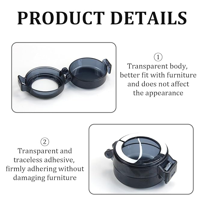 2 Pack Deadbolt Child Safety Lock Cover - Child Proof Deadbolt Cover & Door Knob Protector, Deadbolt Lock Cover for Kids, Prevents Accidental Locking (Fits Standard Locks) (Black)-BubblyBeeBaby