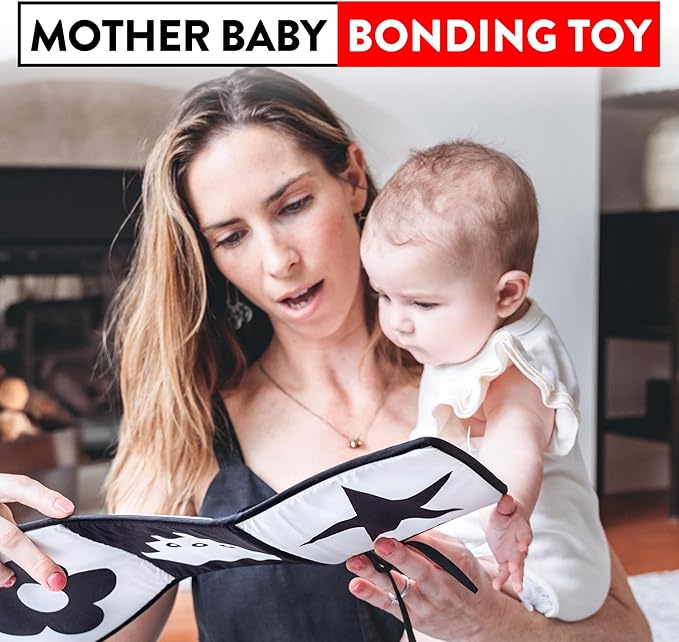 High Contrast Baby Toys for Newborn Black and White Baby Toys Baby Books 0-6 Months High Contrast Baby Book Contrast Toys for Infants 0-6 Months Black and White Books for Newborns-BubblyBeeBaby