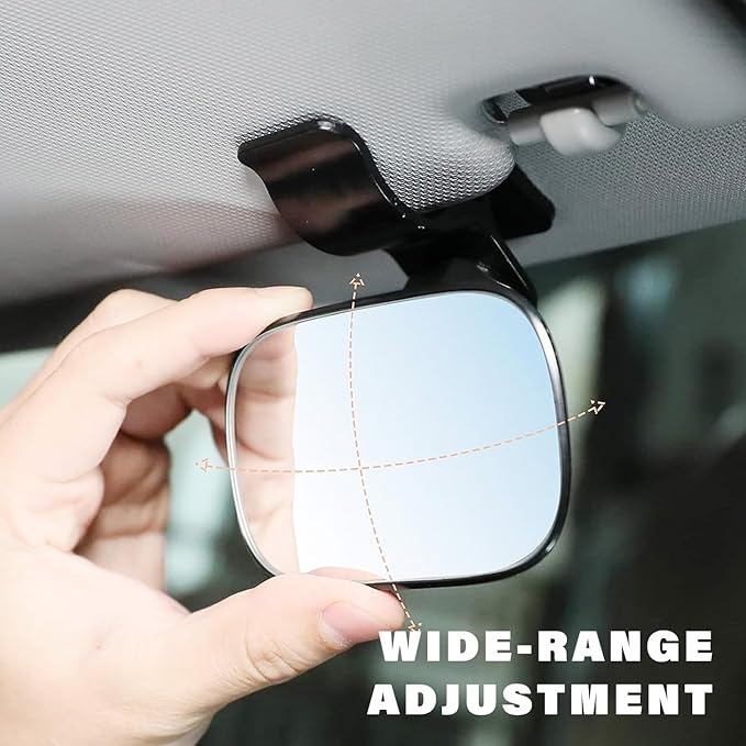 Mini Baby Mirror for Car Seat - Small Clip-On Backseat Rear View Mirror for Forward-Facing Kids and Toddlers, Bankcard Size, Sun Visor Mounting, 360-Degree Adjustable, 2-Pack-BubblyBeeBaby