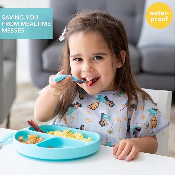 Bumkins Bibs - Toddler Bibs, Waterproof, Large for 1-3 Years, Short Sleeve-BubblyBeeBaby