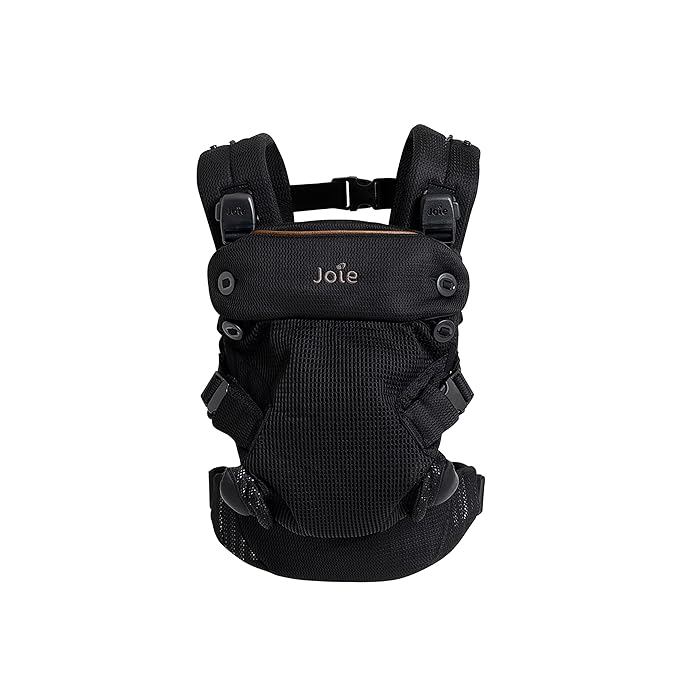 Joie Savvy Air 4-in-1 Mesh Baby Carrier – Breathable, Ergonomic Baby Carrier with 4 Carry Positions, Cooling Mesh Fabric, Padded Straps, and Lumbar Support (Coal)-BubblyBeeBaby