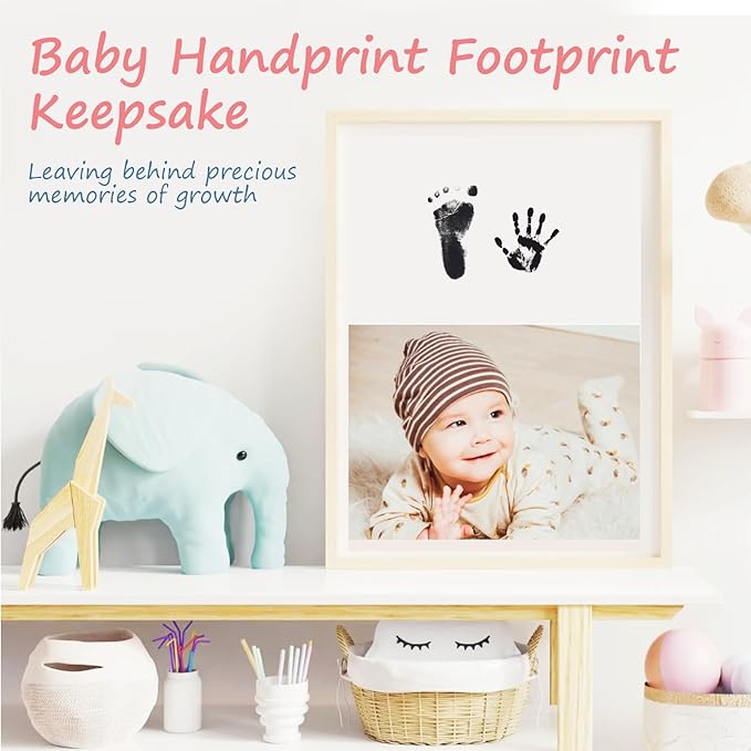 Inkless Baby Hand and Footprint Kit,Clean Touch Ink Pad for Baby Footprint Kit,No Mess Dog Paw Print Kit,DIY Footprint Ink for Baby Keepsake Gifts for Boys and Girls-BubblyBeeBaby