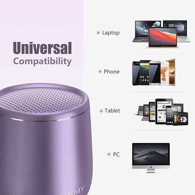 INSMY C17-MAX, Waterproof Small Bluetooth Speaker, Rich Audio, Pairing, Portable, Handheld, Purple-BubblyBeeBaby