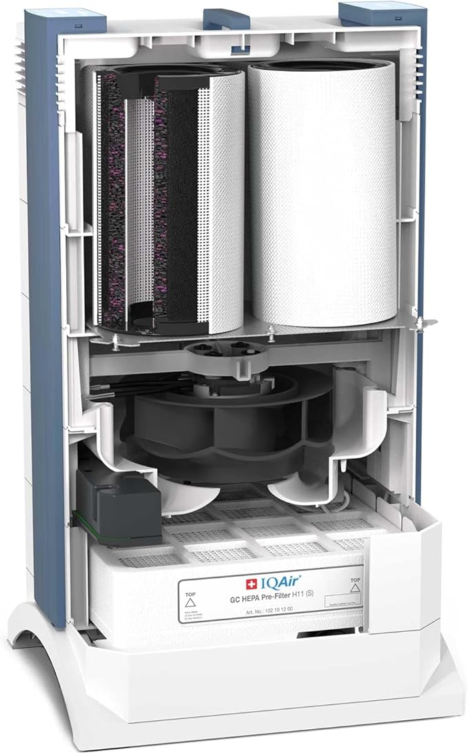 IQAir GC MultiGas XE Air Purifier – Smart MultiGas Filtration for Rooms up to 1125 sq ft - Chemicals, Odors, VOCs, and Particles, Swiss Made, WiFi Enabled-BubblyBeeBaby