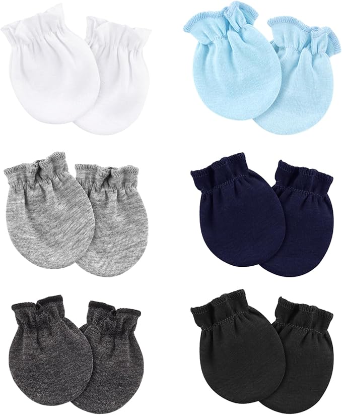 Newborn Baby Mittens No Scratch Cotton Elastic Wrist Gloves Infant Toddler Mittens for Baby Boy Girl 0-6 Months-BubblyBeeBaby