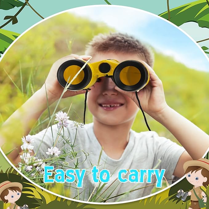 24 Pieces Toy Binoculars with Neck String Assorted Colors Novelty Binoculars Camping Birthday Party Supplies Nature Exploration Toys for Outdoors Indoors Sightseeing, Camping, Birdwatching Wildlife-BubblyBeeBaby