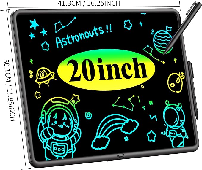 20 Inch LCD Writing Tablet for Kids, Large Drawing Pad, Doodle Board, Rechargeable Drawing Board, Educational & Learning Kids Toys, Creative Birthday Gifts-BubblyBeeBaby