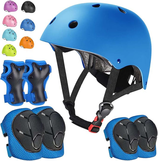 Kids Bike Helmet Set Adjustable Helmet for Ages 3-15 Kids Toddler Boys Girls Youth, Multi-Sport Bicycle Skateboarding Football Rollerskating Scooter Rollerblade Balance Bike Helmets-BubblyBeeBaby