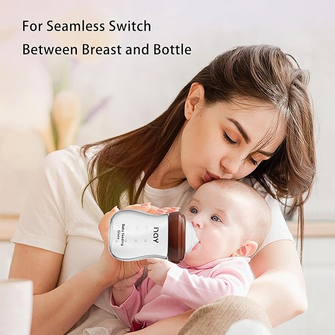 Natural Glass Baby Bottle for Breastfeeding Babies, 5.4oz Anti-Colic Baby Bottle with Natural Response Nipple(S), Clear, Wide Neck, 2 Pack, 1 Months+-BubblyBeeBaby