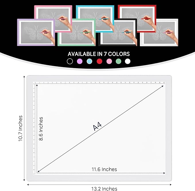 iVyne Rechargeable A4 Light Pad for Tracing & Weeding - LED Light Board for Weeding Vinyl - for Cricut Vinyl Weeding Tools - Ultra-Thin & Portable - Perfect for Artists & Crafters - White-BubblyBeeBaby
