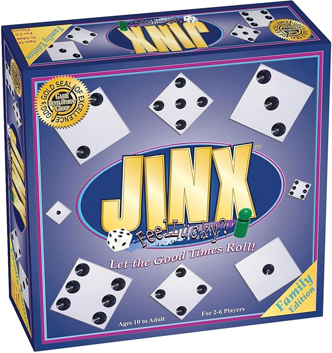 Jinx - Fast and Fun Board Game of Chance Where The Luck of The Roll Determines Your Fate - Game Night Fun for Family & Adults-BubblyBeeBaby