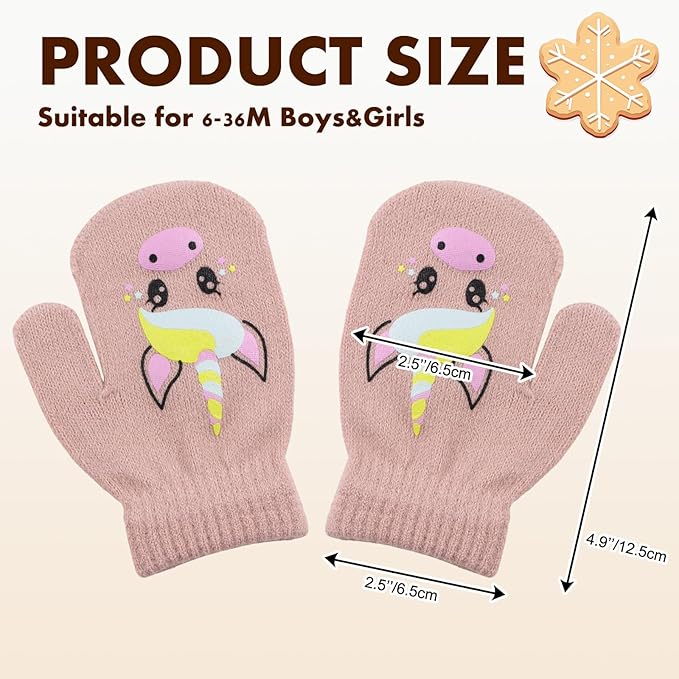 Baby Winter Mittens Toddler Stretch Knit Gloves Magic Warm Glove for Baby Boys Girls-BubblyBeeBaby