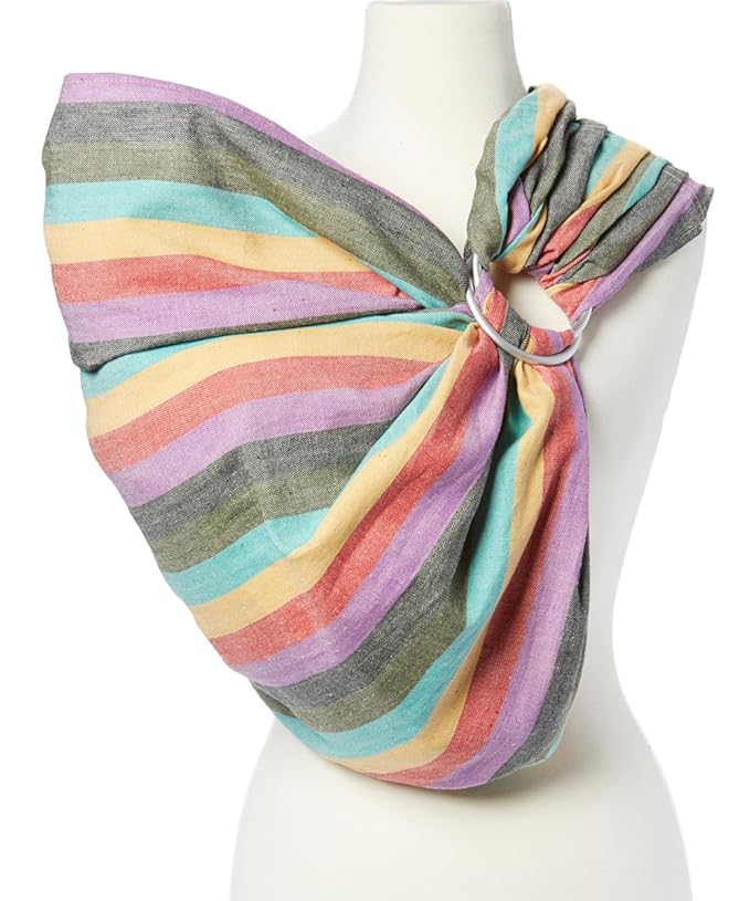 Hip Baby Wrap Ring Sling Baby Carrier for Infants and Toddlers - Beautiful, 100% Soft Cotton Baby Wraps Carrier for Babies 8-35 lbs - Perfect Baby Shower Gifts Moms and Dads - Nursing Cover (Reef)-BubblyBeeBaby