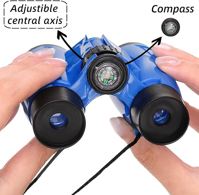 20 Pack Binoculars Toy for Kids, Kids Binoculars with Compass and Neck String, Nature Exploration Toys, Party Favors Learning Gifts for Sightseeing, Camping Adventure, Birdwatching-BubblyBeeBaby