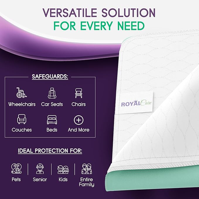 Incontinence Bed Pads - Big Size - Reusable Waterproof Underpad Chair, Sofa and Mattress Protectors - Highly Absorbent, Machine Washable - for Children, Pets and Seniors (36x72 (Pack of 1), Green)-BubblyBeeBaby