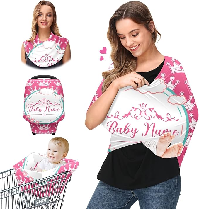 Baby Car Seat Stroller Cover Nursing Cover New Mom Breastfeeding Scarf Soft Stretchy Infant Carrier Cover Car Canopy Coverage-BubblyBeeBaby