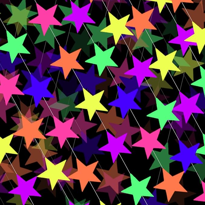 108feet UV Neon Paper Star Garland Glow in The Dark Streamers for neon Party Supplies UV Fluorescent Reactive Paper Star Banner for Wedding Birthday Glow in The Dark Party Favors Neon Party Decor…-BubblyBeeBaby