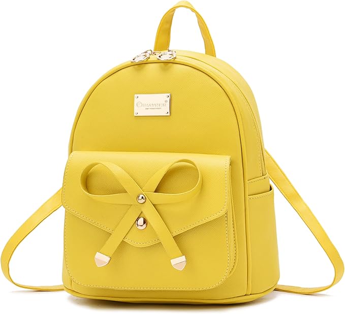 I IHAYNER Girls Bowknot Cute Leather Backpack Mini Backpack Purse for Women-BubblyBeeBaby