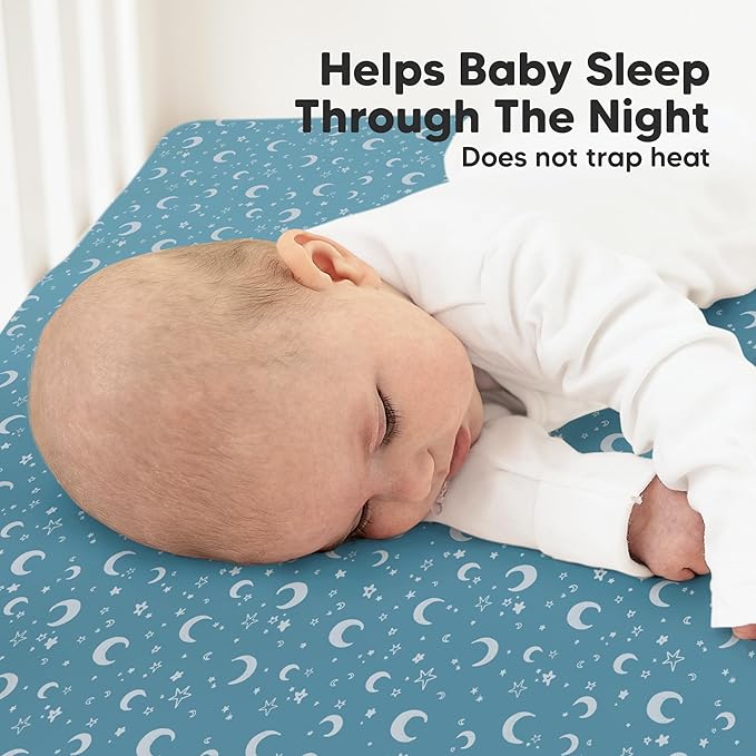 KeaBabies 2-Pack Organic Crib Sheets for Boys, Girls - 52x28 Fitted Crib Mattress Sheet Neutral, Breathable Jersey Cotton Cover for Baby Bed, Toddler Mattress, Soft & Cute Prints (Dragon Tale)-BubblyBeeBaby