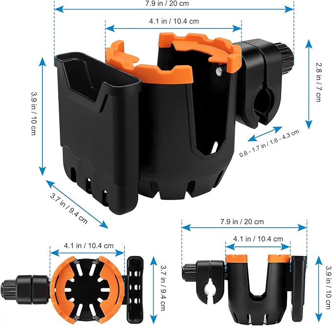 Accmor Stroller Cup Holder with Phone Holder, Universal Cup Holder, Bike Cup Holder, 360° Rotatable Large Caliber Drinks Holder for Stroller, Bike, Wheelchair, Walker-BubblyBeeBaby