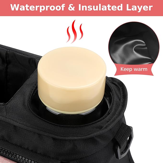 Accmor Universal Stroller Organizer with Insulated Cup Holder Detachable Phone Bag and Shoulder Strap,Stroller Bag Caddy Organizer Fits for Uppababy, Baby Jogger, Britax Strollers-BubblyBeeBaby