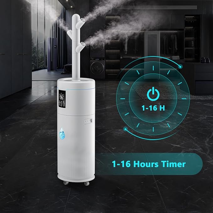 17L/4.5Gal Ultra Large Humidifiers for Bedroom 2000 sq ft, Quiet Humidifiers for Large Room, Tower Humidifier with 4 Mist Mode & Extension Tube for Home School Office Commercial Greenhouse Plants-BubblyBeeBaby
