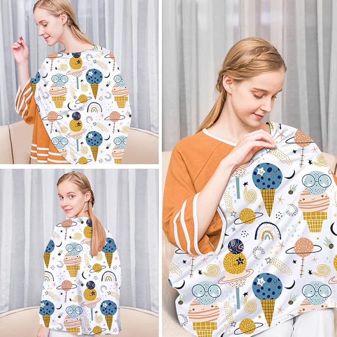 Yoofoss Nursing Cover Breastfeeding Scarf - Baby Car Seat Covers, Infant Stroller Cover, Carseat Canopy for Girls and Boys-BubblyBeeBaby
