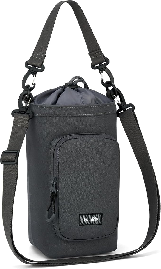 Insulated Water Bottle Carrier Bag with Strap Phone Pocket for 25/32/40/64 oz Tumbler Cup, Water Bottle Holder-BubblyBeeBaby