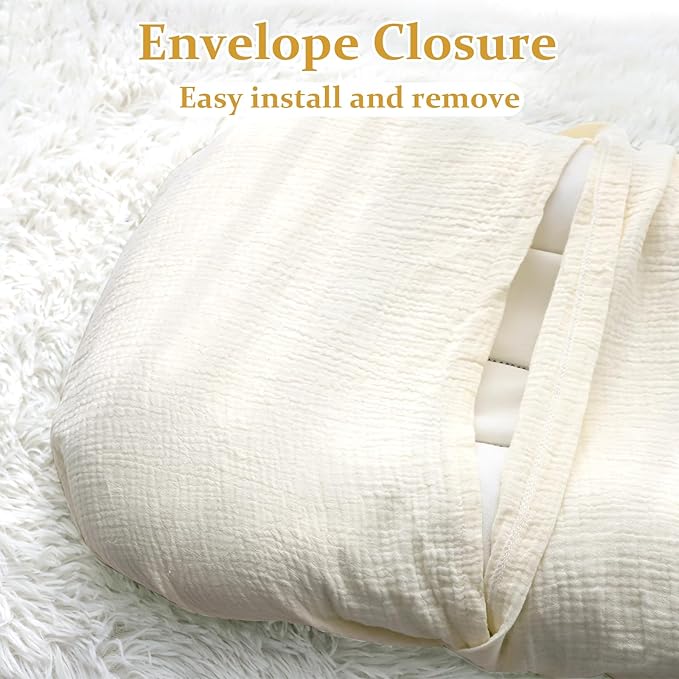 Hooyax Muslin Baby Lounger Cover, 100% Cotton Durable Newborn Lounger Cover, Soft and Breathable Infant Lounger Cover for Boys Girls, Covers Only (Yellow)-BubblyBeeBaby