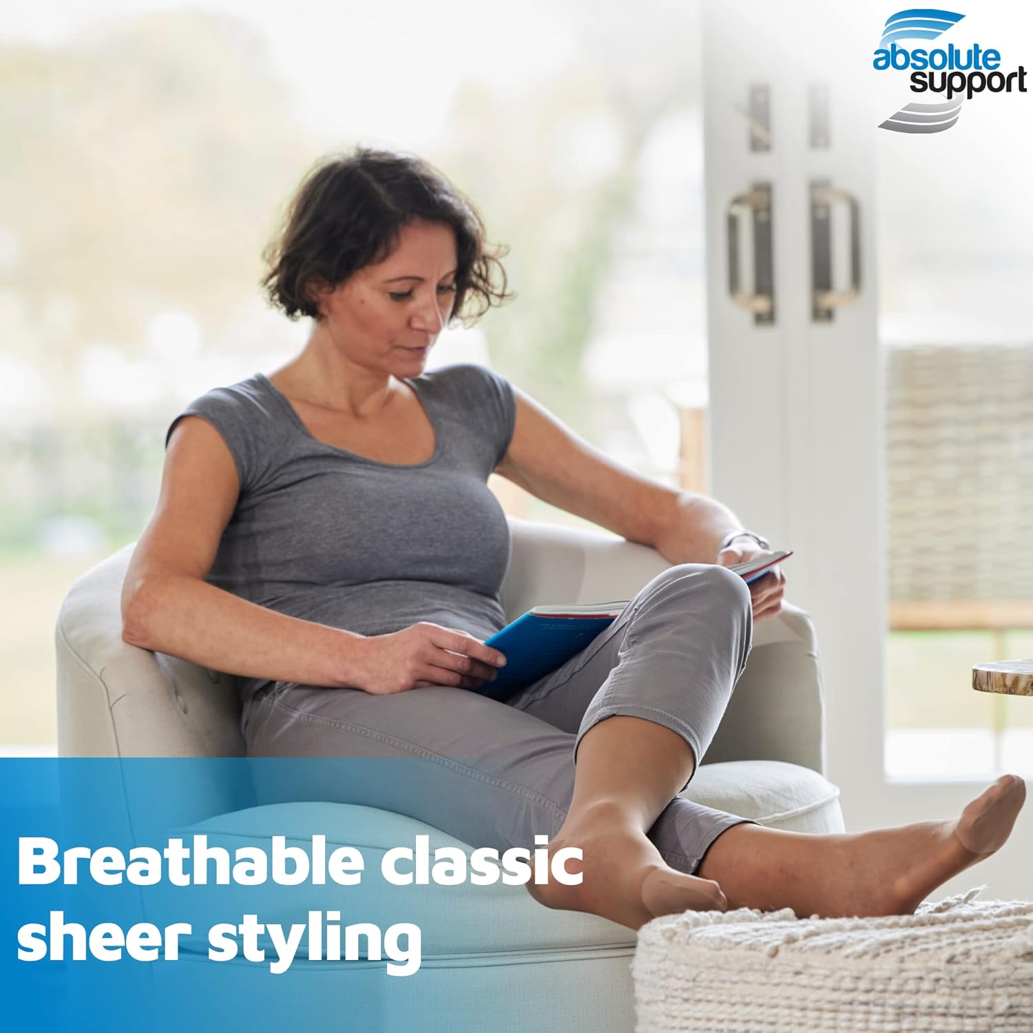 (3 Pairs - Closed Toe) Made in USA - Compression Socks for Women 15-20mmHg - Sheer Compression Knee High Stockings for Post Surgery, Pregnancy, Arthritis, Edema - Nude, Large - A101NU3-3